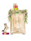 Armoire Decorated with Garland Art Print