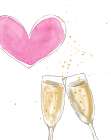 Champagne Heart Art Print
