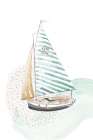 Turquoise Sail Boat Art Print