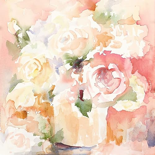 Cascading Blooms I Art Print