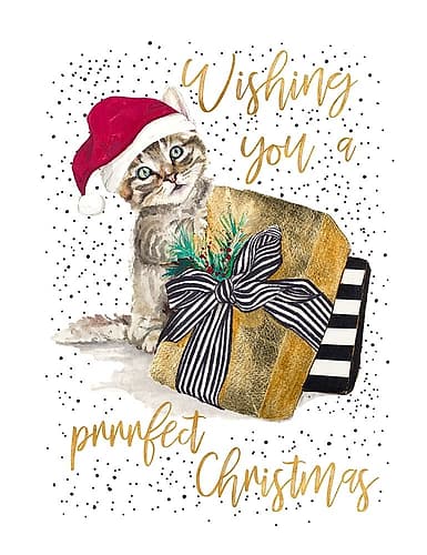 Wishing You A Prrrfect Christmas Art Print
