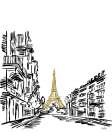 Avenue To Gold Eiffel Art Print