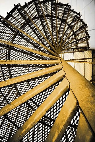 Golden Staircase Spiral Photography Print