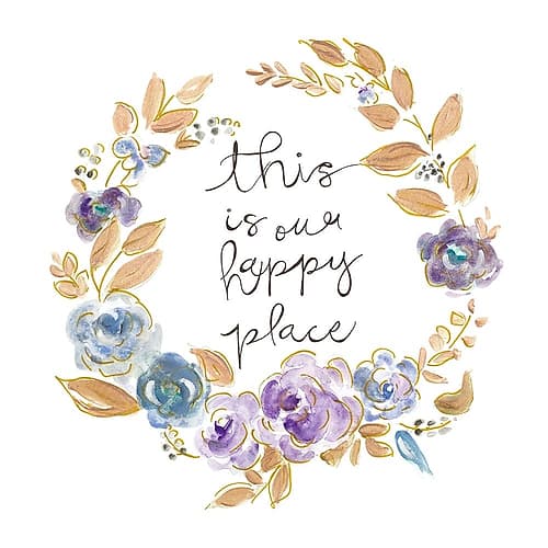 Inspirational Flower Wreath Art Print