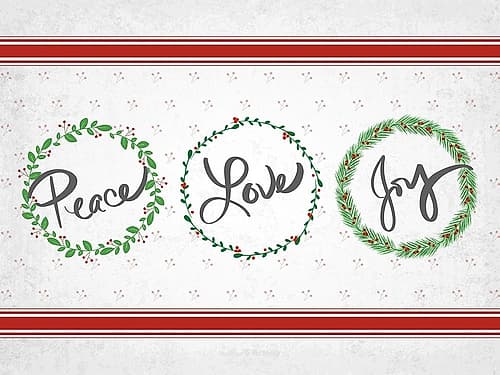 Holly Wreath Trio Art Print