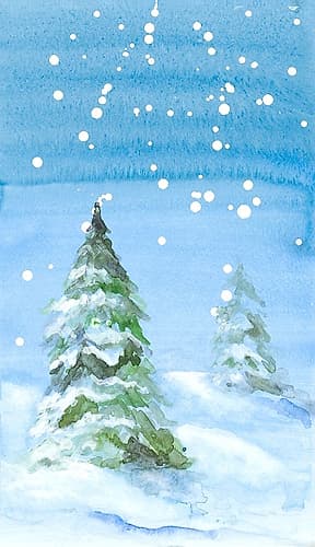 Snowy Pines Art Print