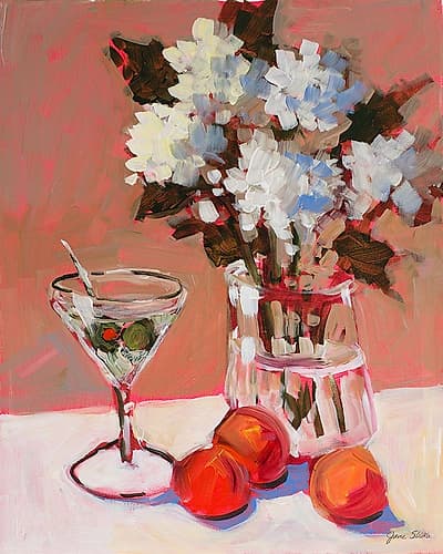 Flowers and Martini Art Print