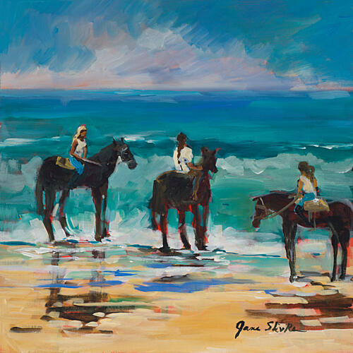 Ladies on Horses Dark Sky