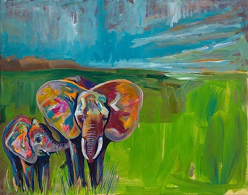 An Elephants Love Wildlife Print