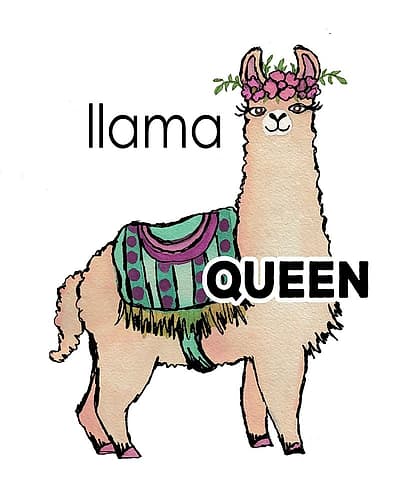 Queen Llama Art Print