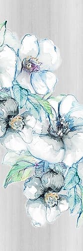 Moonlit Floral Panel I Art Print