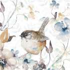 Bird on Wildflowers II Art Print