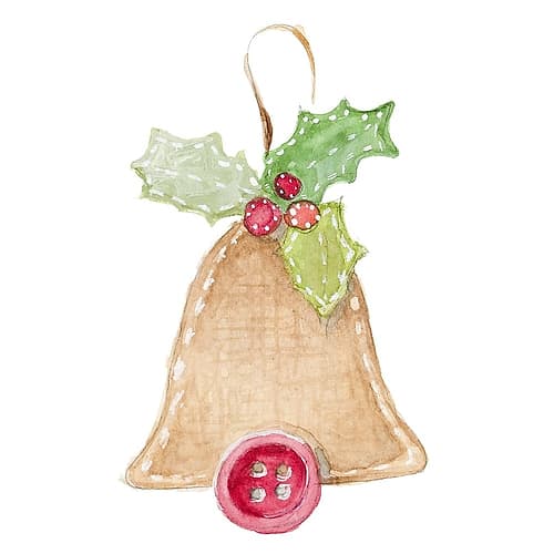 Burlap Bell Ornament Art Print