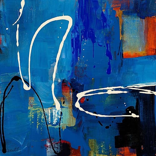 Blue Retro Art Print