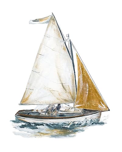 Gold Sail II Art Print