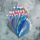 Dotted Shell on Gray II Art Print