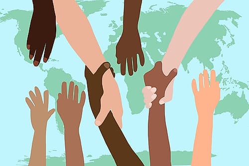 Reaching Out Around The World Art Print