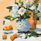 Flowers And Oranges Art Print