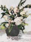 White Potted Roses Art Print