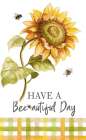 Harvest Sunflower Bee With Plaid Art Print