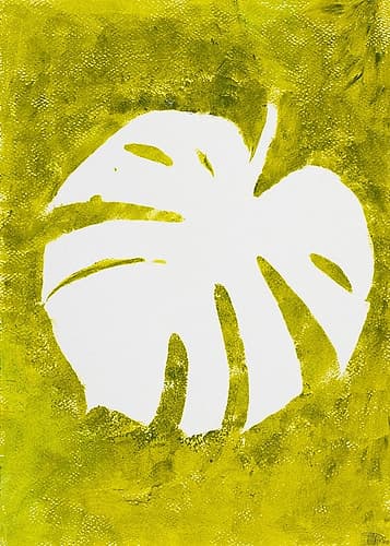 Tropical Leaf Stamp White Nature Print