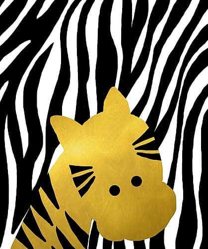 Gold Baby Zebra Art Print