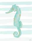 Teal Seahorse Art Print