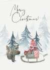 Woodland Merry Christmas Art Print