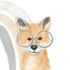 Rainbow Fox With Round Glasses Art Print