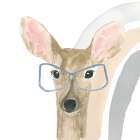 Rainbow Deer With Square Glasses Art Print