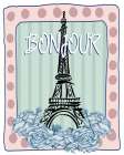 Eiffel Tower Bonjour Art Print