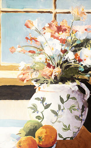 Sun Kissed Jar of Flowers Art Print