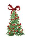 Christmas Tree with Red Bow Art Print