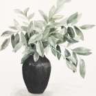 Leaves In Noir Vase Art Print