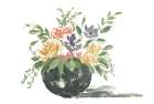 Flowers In Black Vase Art Print
