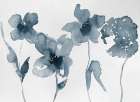 Blue Flowers On Linen Art Print