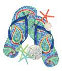 Flip Flops and Shells Art Print
