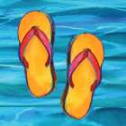 Flip Flop Swim I Art Print