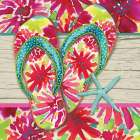 Flip Flop Paisley Fun Square Art Print