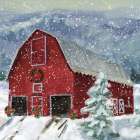 Christmas Barn Art Print