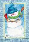 Snowman and Cardinals Art Print