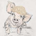 Whimsical Piglet Art Print