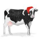 Christmas Cow Art Print