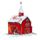 Small Town Merry Barn Art Print