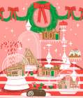 Retro Christmas Wonderland Art Print