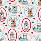 Stylish Christmas Pups Art Print