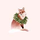 Holiday Woodland Fox Art Print