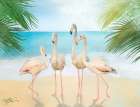 Flamingo Friends Art Print
