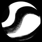Black Swirls On White Disc Art Print