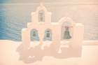 Santorini Bells By The Sea Art Print